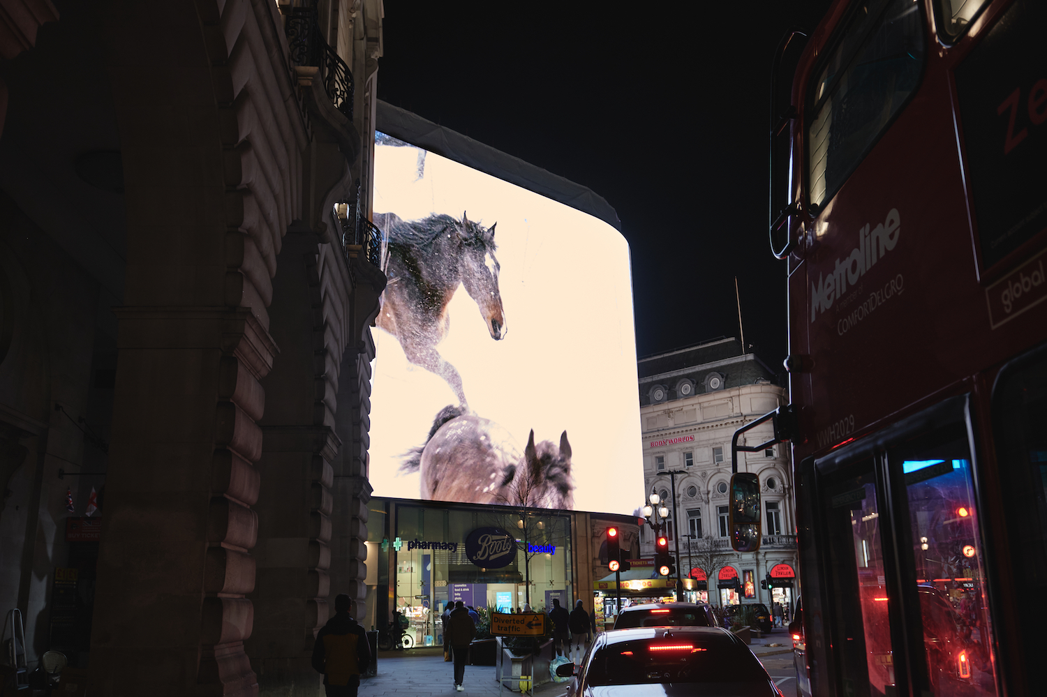 YOUTH by Anne Imhof. Piccadilly Lights, London