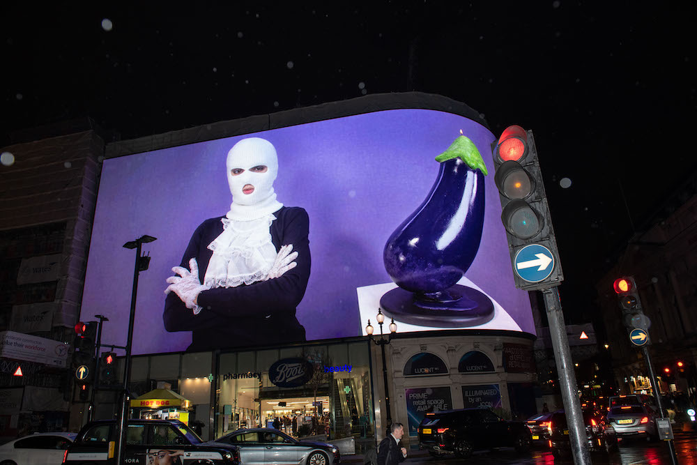 Nadya Means Hope by Pussy Riot, Piccadilly Lights, London